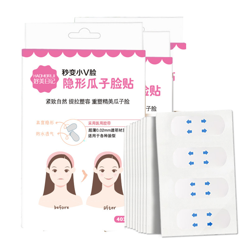 40 Pcs/Set Invisible Thin Face Facial Stickers Facial Line Wrinkle Sagging Skin V-Shape Face Lift Tape Scotch For Face Skin Care