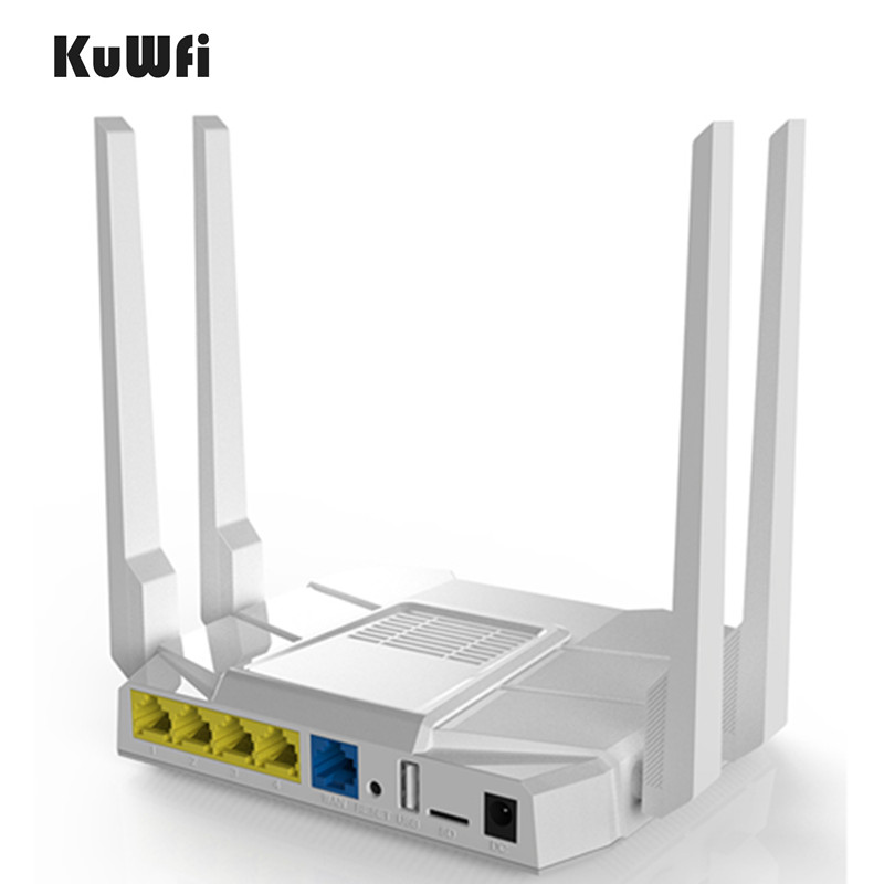 KuWfi 4G LTE Wifi Router 1200Mbps Dual Band Wireless Router 11AC 2.4Ghz&5.8Ghz Wireless CPE With Sim Card/LAN Port