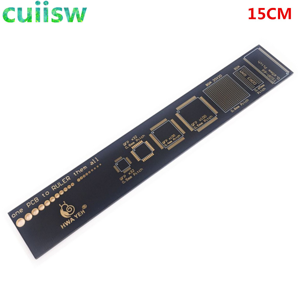 Multifunctional PCB Ruler EDA Measuring Tool High Precision Protractor 15CM 20CM 25CM Black