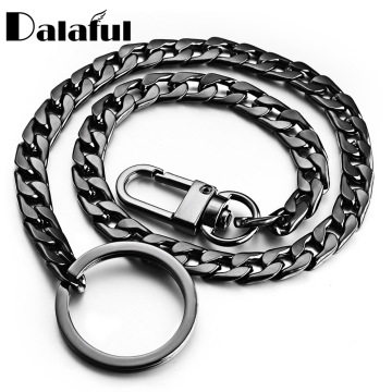 40cm Key Chains Metal Wallet Belt Chain Trousers Hipster Pants Hip Hop Rock Punk Street Keyring Anti-lost Keychain Men K404