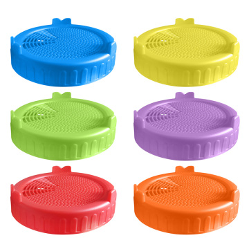 Wide Mouth Plastic Mason Jar Sprouting Lid Food Grade Mesh Sprout Cover Seed Crop Germination Vegetable Silicone Sealing Ring