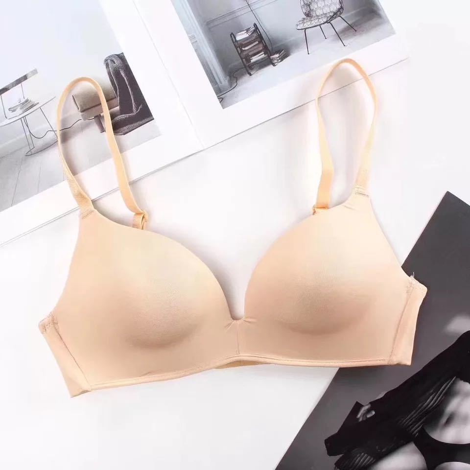 2020Wire Free Push Up Bra Solid Seamless Soft Bras for Women Double Breasted Sexy Lingerie Comfort Breathable Bralette Sport Bra