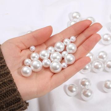 New Arrival 2-18mm No Hole white round plastic Acrylic ABS Imitation pearl beads loose beads For DIY Crafts Making Accessories
