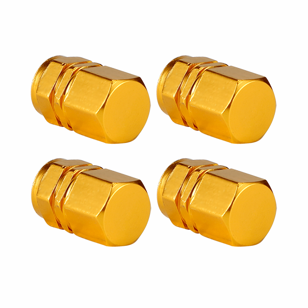 4Pcs/lot Tire Valve Stem Caps, Hex Design Multi-Color Anodized Machined Aluminum Alloy Bicycle Bike Tire Valve Caps Dust Covers