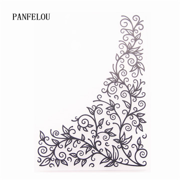 PANFELOU Vines around the corner Embossing folders Plastic For Scrapbooking DIY Template Fondant Cake Photo Album Card Making