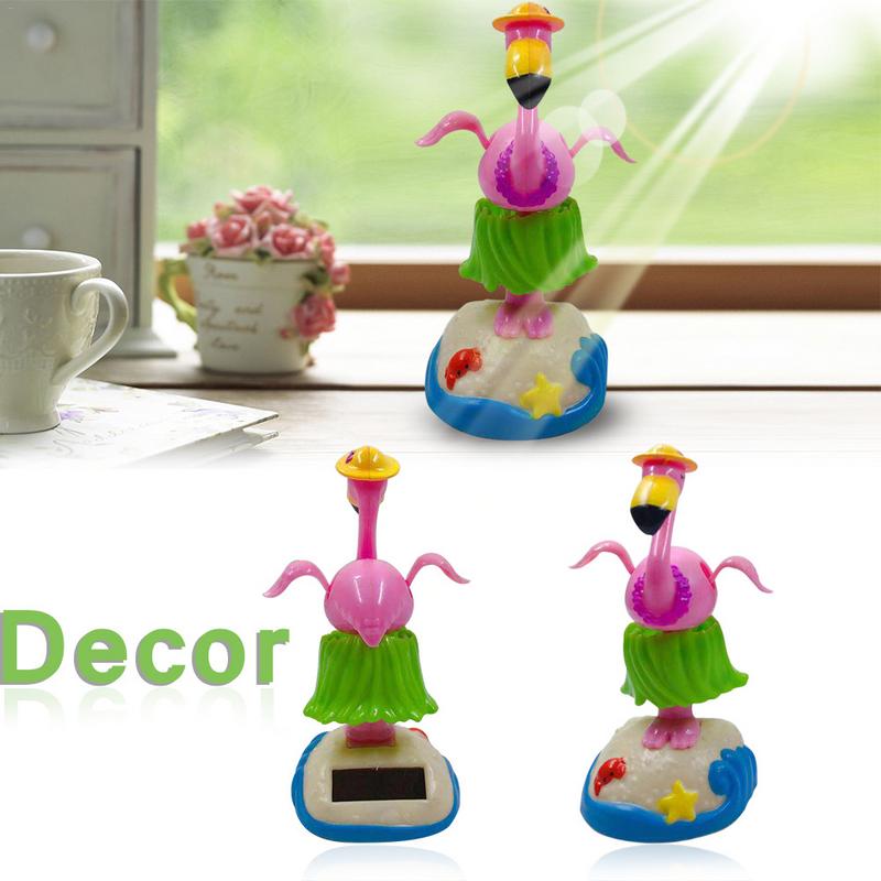 Solar Powered Dancing Animal Flamingo Dancer Car Decoration Ornament Dolls for Funny Kids Gifts