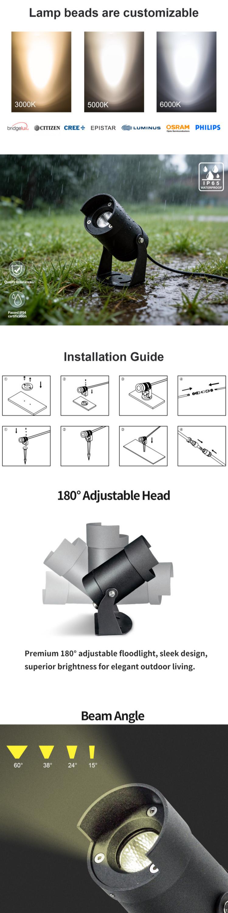 Anti glare cover led garden light