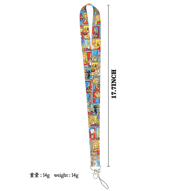 Cartoon funny characters Neck keychain necklace webbings ribbons Anime Cartoon Neck Strap Lanyard badge holder Keychain Lanyards