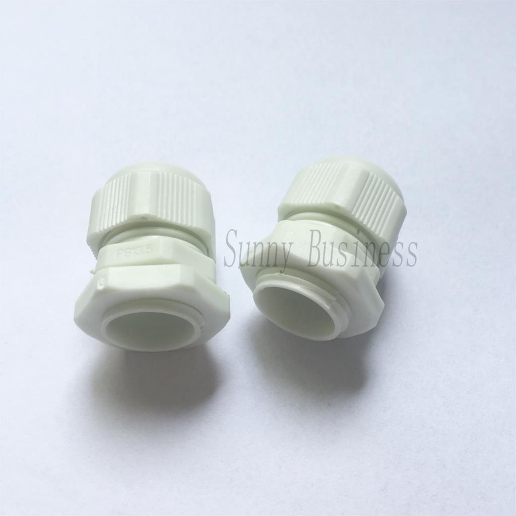 10pcs Plastic Waterproof Adjustable 3.5 - 13mm Cable Glands Joints, PG7, PG9, PG11, PG13.5, PG16