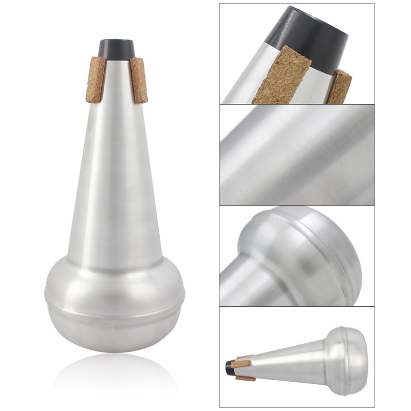 1Pc Light-Weight Practice Trombone Straight Mute Silencer Sourdine Aluminium For Alto Tenor Trombone Silver