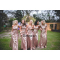 Sparkly Rose Gold Bridesmaid Dress 2020 Cheap Long Mermaid Custom Sequined Wedding Guest Dress Formal Party Plus Size