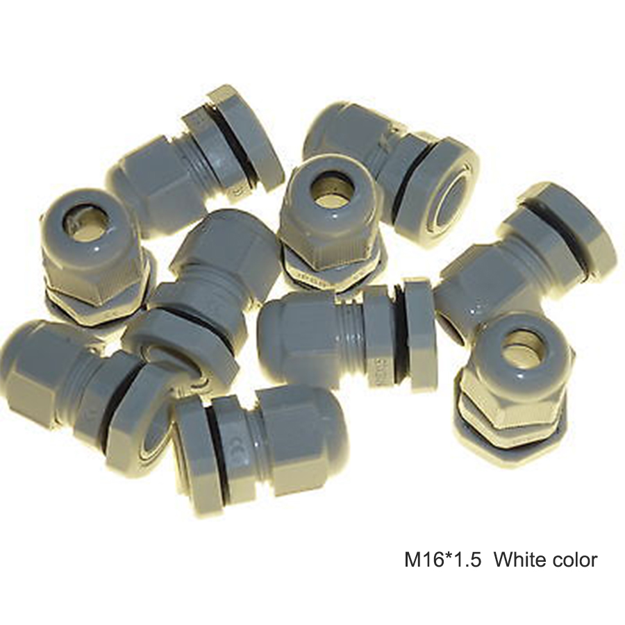 100pcs x 16 MM Compression Cable Glands Grey Waterproof IP68 M16 TRS Stuffing