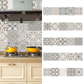 Decorative Retro Moroccan Tiles PVC Tile Stickers DIY Grey Wall Art Decal Adhesive Waterproof Kitchen Backsplash Bathroom Decor