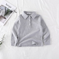3-11y Kids Polo Shirts Spring Autumn Boys And Girls Tops Tees Long Sleeve Solid Color Fashoin Breathable Children Clothes H25