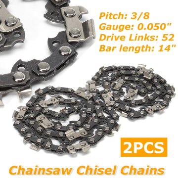2Pcs/set 14 Inch 52 Link Chainsaw Saw Chain Drive Link Pitch 3/8LP 050 Gauge Chainsaw Blade For Garden Tools