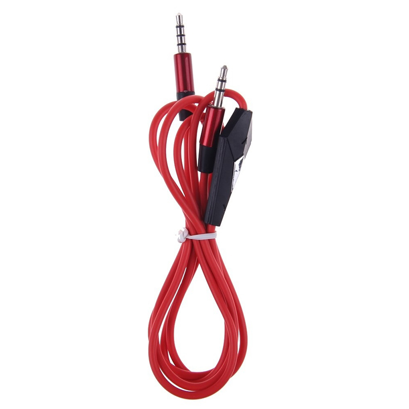 3.5mm Male To Male Stereo Aux Record Car Mic Audio Cord Headphone Connect Cable (Color: Red black)