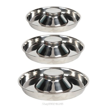 Pet Stainless Steel Dog Bowl Puppy Litter Food Feeding Dish Weaning SilverStainless Feeder Water Bowl O12 20 Dropship