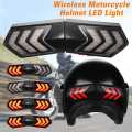 12V Wireless Motorcycle Helmet LED Safety Light Brake Lights Turn Signal Indicators