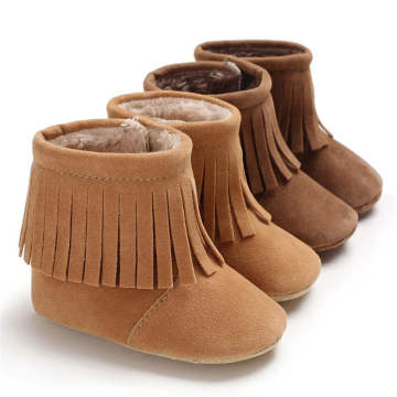 Baby Shoes Boy Girl Crib Shoes Winter Faux Suede Tassel Crib Baby Boots First Walkers Toddler Girl Moccasins Shoes