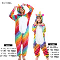 Baby Girl Clothes Boys Unicorn Pajamas Winter Women Flannel Kigurumi Animal Hooded Leopard Onesie Sleepwear Kids Pyjamas