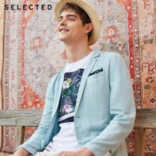 SELECTED Men's Cotton & Linen Blended Slim Fit Blazer Jacket S|419208512