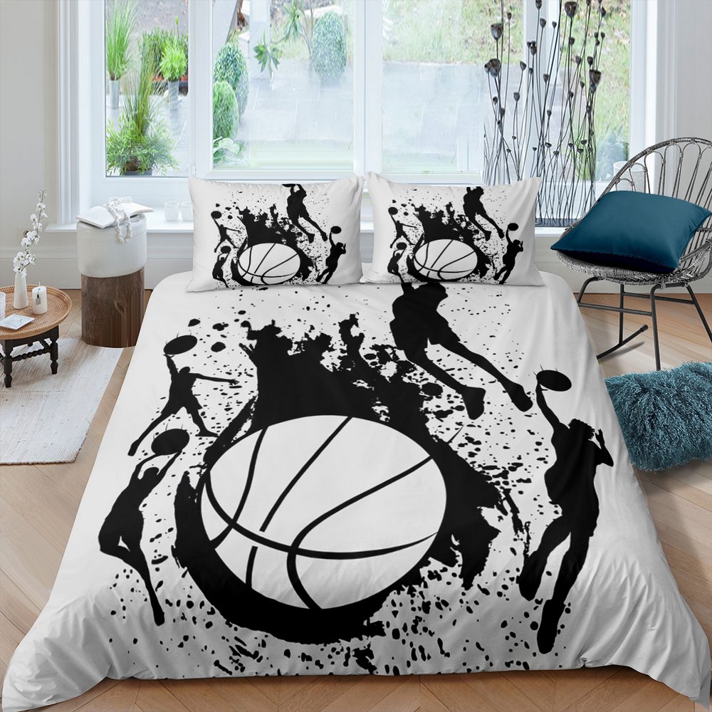 Basketball Theme Comforter Cover Teens Youngs Fancy Basketball Show Duvet Sets Twin Sports Ball Basketball