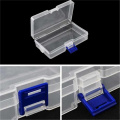 Rectangle Nail Art Storage Box Tweezers Cuticle Pusher Brushes Cleaning Cotton Pads Plastic Empty Case Manicure Container Tools