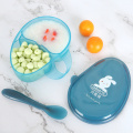 Beiens Baby Bowl Spoon 2Pcs Set Kids Feeding Dishes Partition Design Child Tableware Learning Spill-Proof Food Fruit Bowl