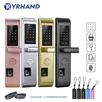 Wifi Fingerprint Door Lock Anti-theft Door Lock Keyless Smart Lock With Digital Password RFID Unlocked by APP, Code, Card, Key