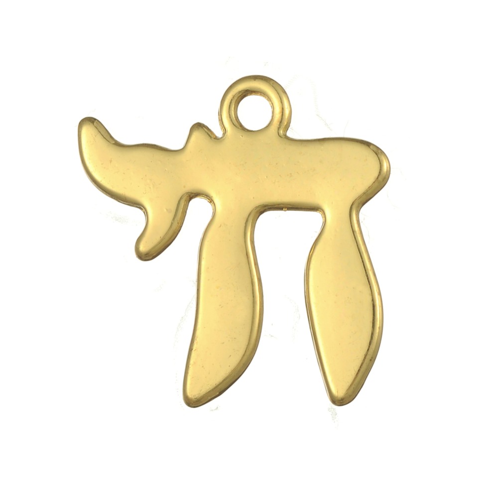 my shape Silvery or Gold-Color Jewish Chai Hebrew Life Pendant Living Charm for Necklace DIY Handmade Jewelry Wholesale 20pcs