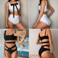 Sexy Bikini Female Swimsuit High Waist Swimwear 2021 Women Swimwear Two-Pieces Bikini Set Solid Bather Bathing Suit Swim