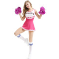 Girl Sexy Cheerleader Costume Skirt Sports Uniform With Pom Poms Musical Halloween Party Fancy Dress Team School Show Clothes