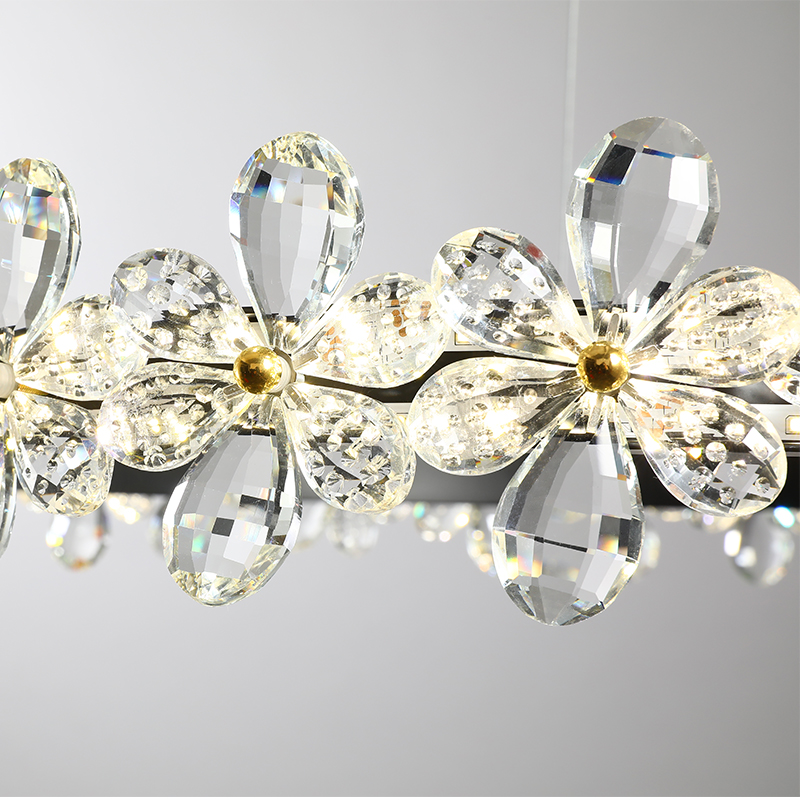 Gold/Black Ring LED Crystal Chandelier Surface Gloss For Living Room Bedroom Kitchen Villa Indoor Home Decorative Lighting Lamps