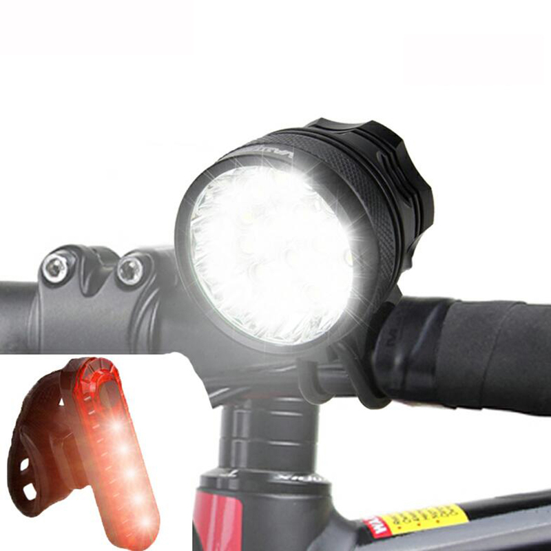 Rechargeable 12000mAh Battery 30000lm 16x XML T6 LED 3Modes Bicycle Light Led Bike front Light Headlight Lamp Bike Accessories