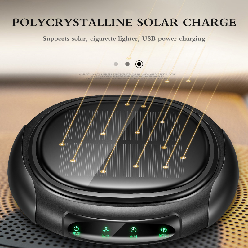 Portable Solar Car Vehicle Home No Noise Solar Power Filter Cleaner Purify Ozonizer Odor Eliminator Anion Air Purifier