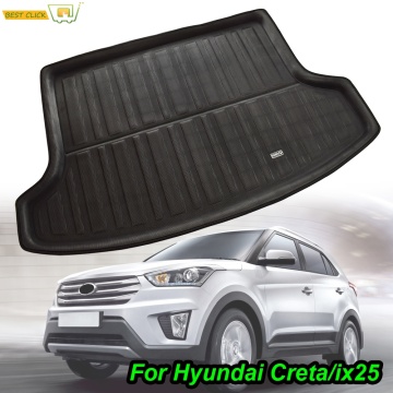 For Hyundai Creta ix25 2015-2019 Car Boot Mat Rear Trunk Liner Cargo Floor Tray Sticker Cover Carpet Kick Protector Styling