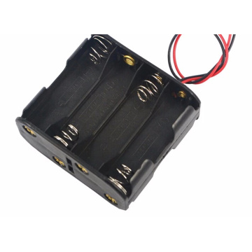 8AA Cell Battery Holders 4P Double With Wire Leads