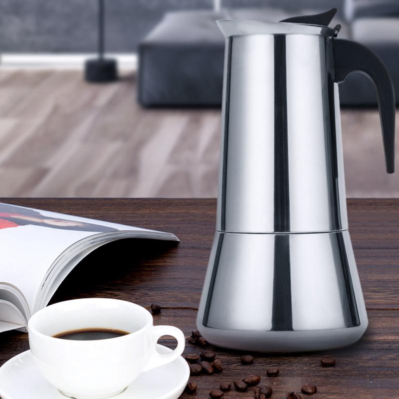 Coffee Maker Stainless Steel Coffee Percolator Pot Large Capacity Manual Cafetiere Coffee Containers Cappuccino Cafe Pot