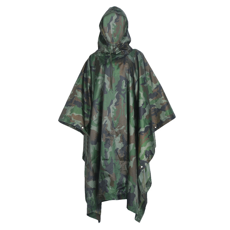 Military Outdoor Hunting Ghillie Suits Raincoat Waterproof Environmental Unisex Raincover Emergency Poncho Hunting Ghillie Suits