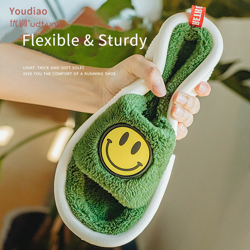Youdiao House slippers Women Shoes Soft EVA Anti-slip Indoor Plush Women Slippers Men Shoes Platform Shoes Warm Slides Bedroom