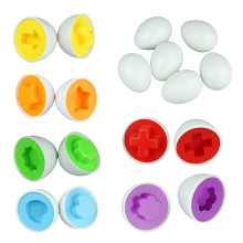 6pcs Smart Eggs Toys Learning Education toys Mixed Shape Wise Pretend Puzzle Home Decoration Puzzle Household Educational Toys