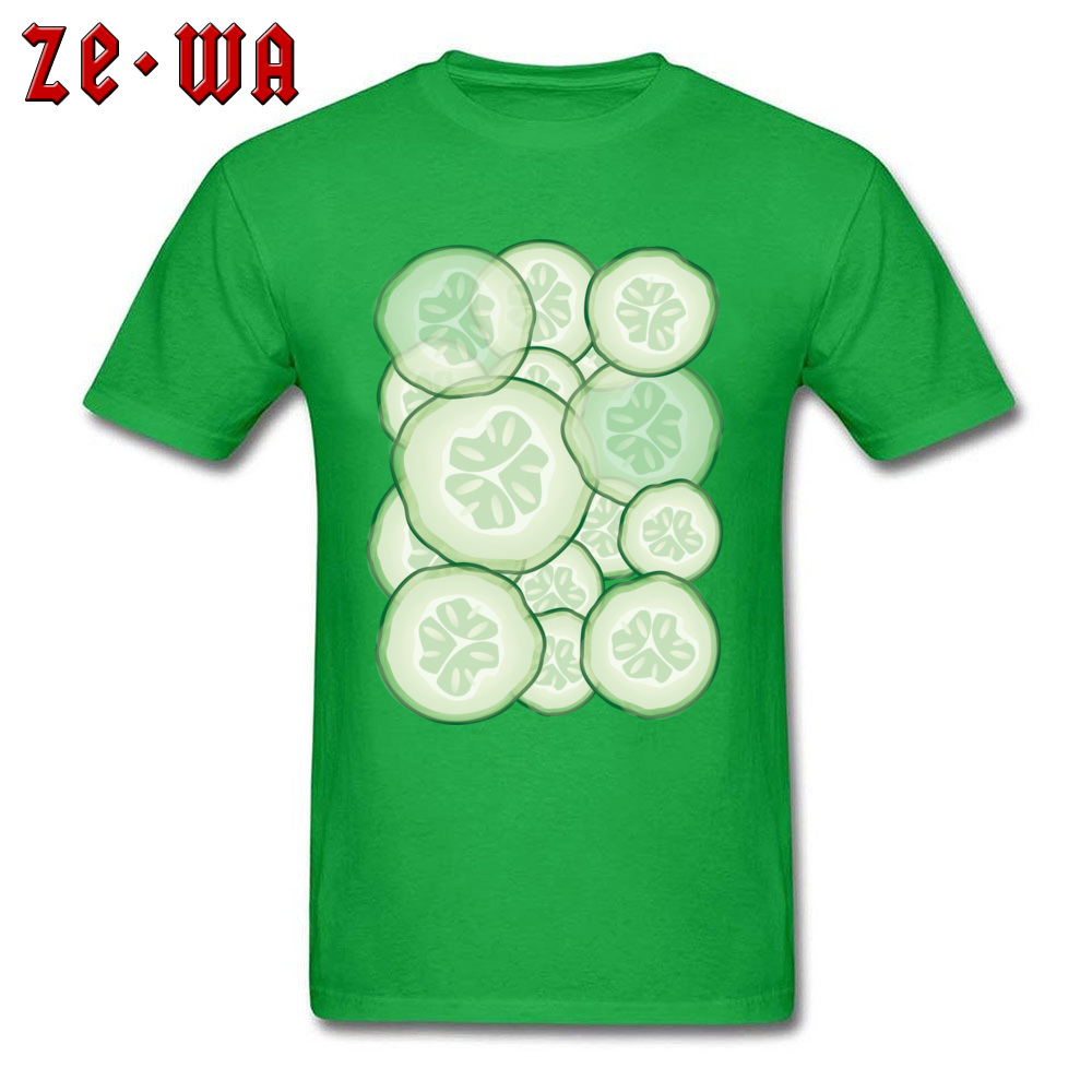 Cucumber slices 2018 New Fashion Short Sleeve Family Top T-shirts 100% Cotton O-Neck Male Tops & Tees T-Shirt Summer/Autumn Cucumber slices green