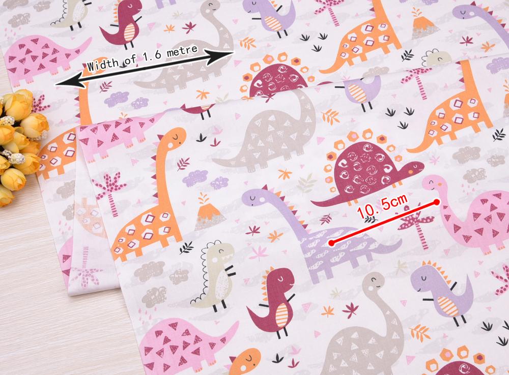 Hot Cotton Fabric DIY Sewing Craft Patchwork Quilting Fat Quarter Tecido Clothes Tilda For Baby Sheet Textiles dinosaur printed