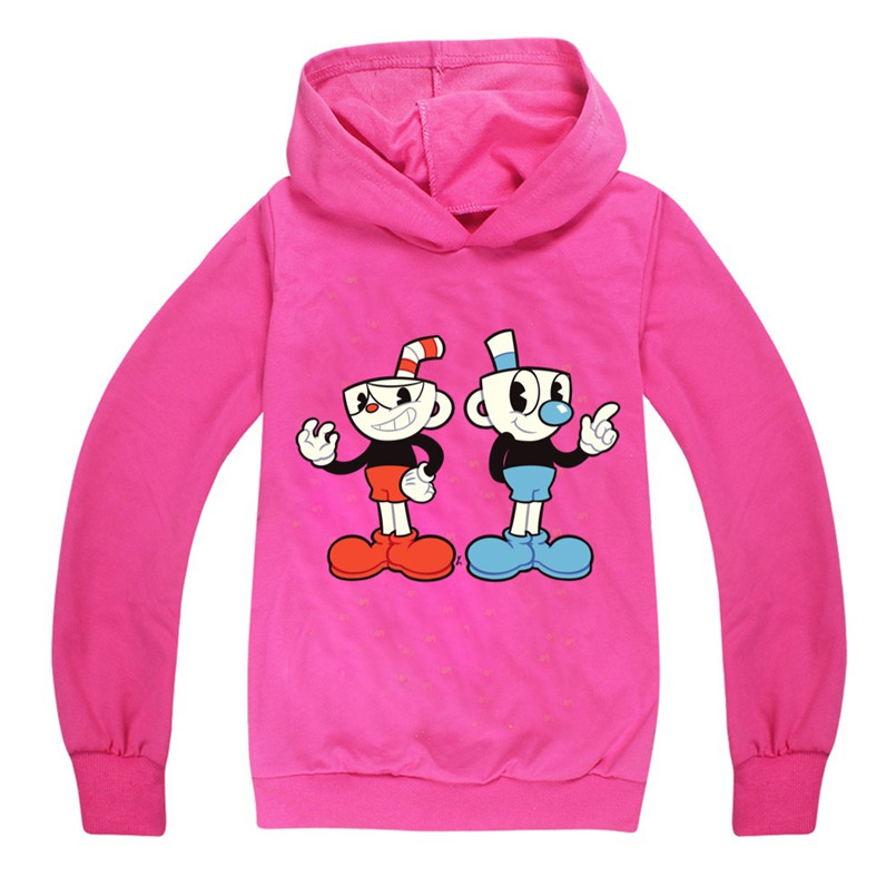 Cuphead Line anime boys Sweatshirts cotton baby hoodie toddler girl winter clothes kids hoodies christmas cute cartoon Clothing