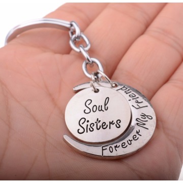 Creative Key Chains Ring Pendant Soul sister Forever My Friend Keychain Family Jewelry Charms Handbags Car Keyring Keyfob Women