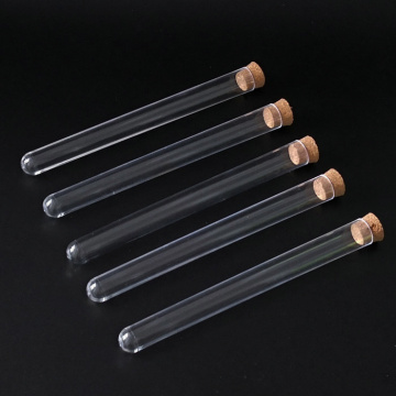 200PCS 15x150mm transparent Plastic Test Tube With Cork DIA15mm Lab Experiment Tube