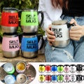 450ML Self Stirring Mug Stainless Steel mix Coffee tea Cup with Lid Automatic Electric Lazy Coffee Milk Mixing auto stirring mug