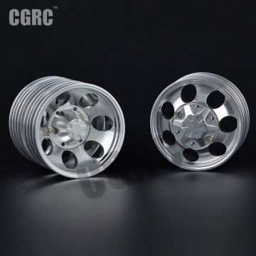 2pcs CNC Front&Rear Metal Alloy Wheel Rim For 1/14 Tamiya Tractor Truck RC Climbing Trailer Cargo Truck Car Component