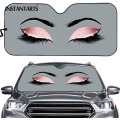 INSTANTARTS Women Big Eyes with Long Eyelash Print Car Sunshade Custom Your Name Auto Accessories Car Window Windscreen Covers