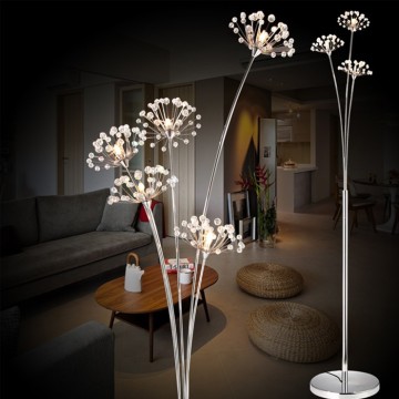 Modern Simple LED Floor Lamp Living Room Bedroom Crystal lamp Wedding Dress Shop Floor Lamp Study Dandelion Light MING